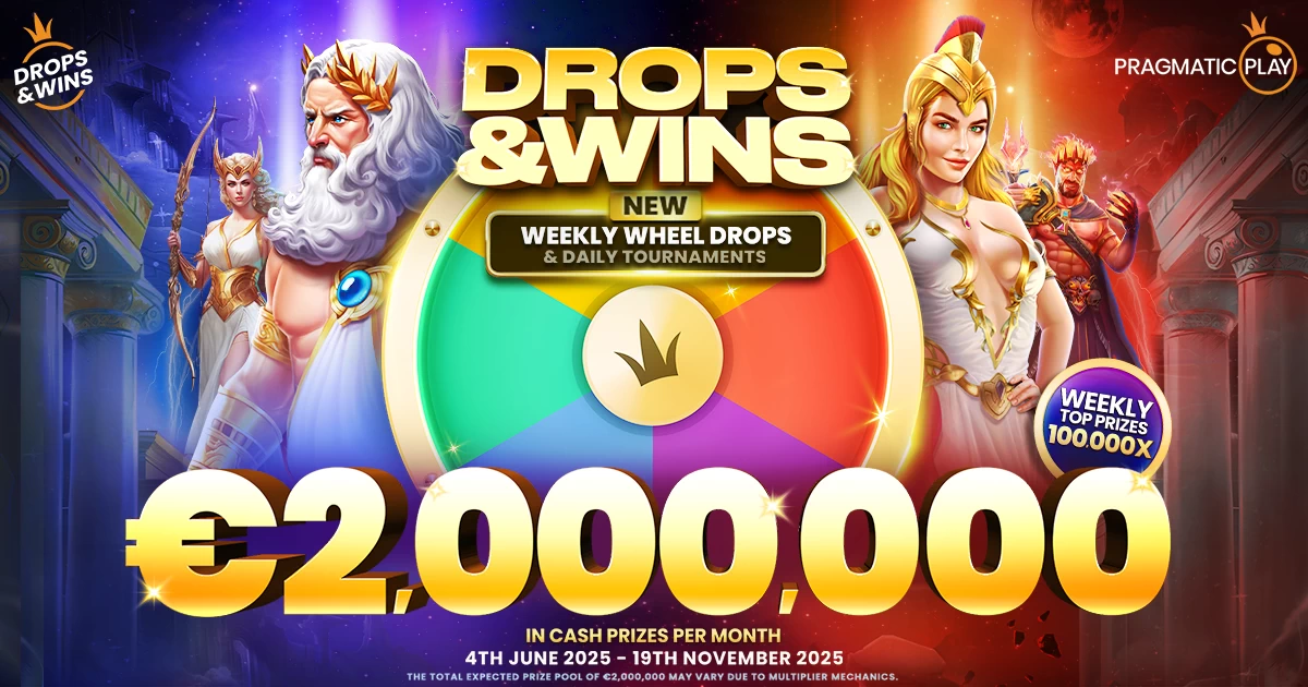 Drops & Wins: New Weekly Wheel Drops & Daily Tournaments. Weekly Top Prizes 100.00X.